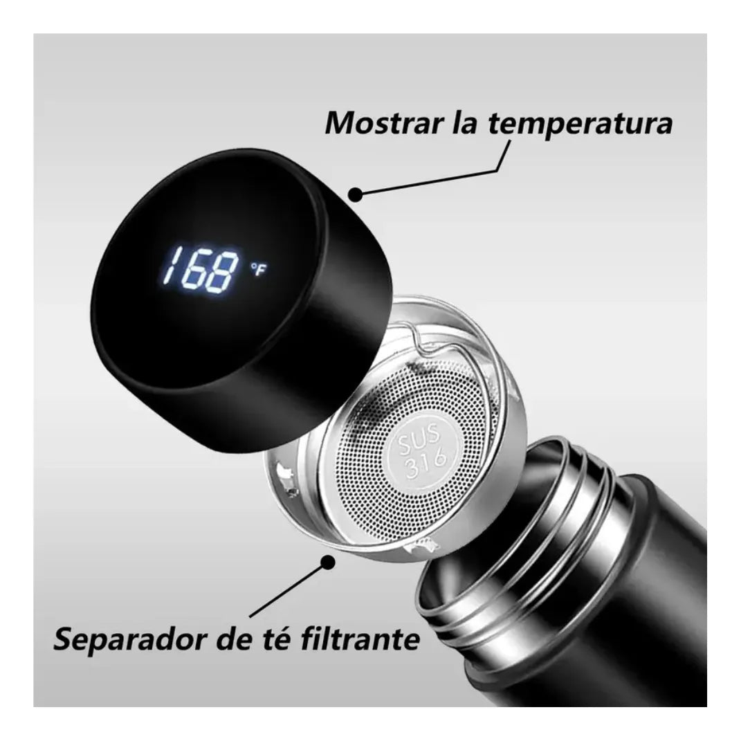 100pz Termo Inteligente Digital Temperatura Led 500 Ml Mayoreo